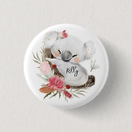 キュートベビーコアラ金ゴールドスペックル名前をカスタムする 缶バッジ