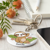 キュートベビースース名前をカスタムする キーホルダー (側面)