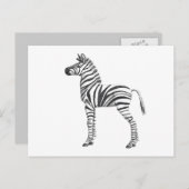 キュートベビーゼブラスケッチ ポストカード (正面/裏面)