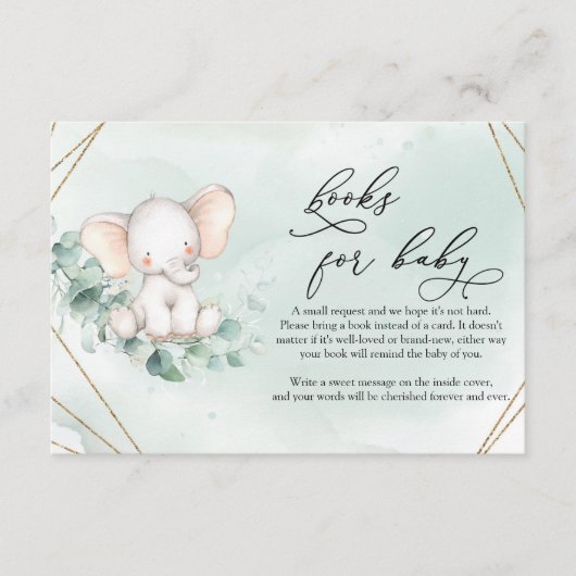 キュートベビーゾウ緑ユーカリリース エンクロージャーカード (正面)