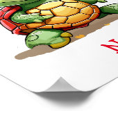 キュートベビータートル名前をカスタムする ポスター (角)