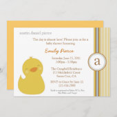 キュートベビーダックベビーシャワー招待状 招待状 (正面/裏面)