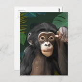 キュートベビーチンパンジー熱帯ジャングル離れ ポストカード (正面/裏面)