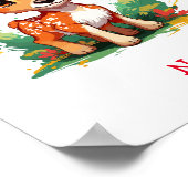 キュートベビーディアー名前をカスタムする ポスター (角)