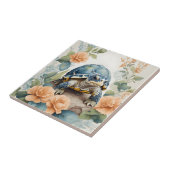 キュートベビートルトパステルフローラ水彩 タイル (側面)