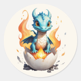 キュートベビードラゴンハッチング ラウンドシール