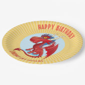 キュートベビードラゴン誕生日プレート ペーパープレート (アングル)