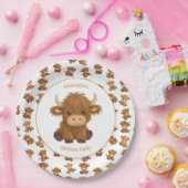キュートベビーハイランドカウキー紙プレート ペーパープレート (パーティー)