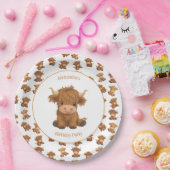 キュートベビーハイランドカウキー紙プレート ペーパープレート (パーティー)