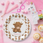 キュートベビーハイランドカウキー紙プレート ペーパープレート (パーティー)