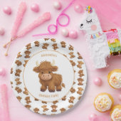 キュートベビーハイランドカウキー紙プレート ペーパープレート (パーティー)