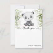 キュートベビーパンダウォーター誕生日 |赤ちゃんシャワー サンキューカード (正面)