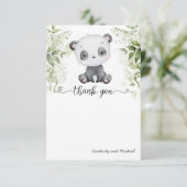 キュートベビーパンダウォーター誕生日 |赤ちゃんシャワー サンキューカード (スタンド正面)
