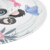 キュートベビーパンダフラワーリース名前をカスタムする カッティングボード (角)