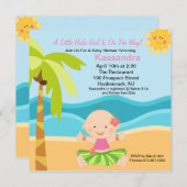 キュートベビーフラガールベビーシャワー招待状 招待状 (正面/裏面)