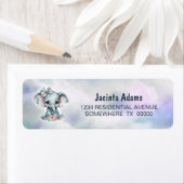 キュートベビーブルーエレファント差出人住所ラベル ラベル (インサイチュ)