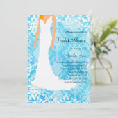 キュートベビーブルーブライダルシャワー招待状 招待状 (スタンド正面)