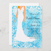 キュートベビーブルーブライダルシャワー招待状 招待状 (正面/裏面)