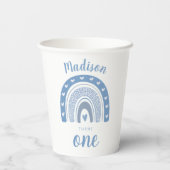 キュートベビーブルーレインボーホファースト誕生日 紙コップ (裏面)
