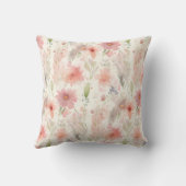 キュートベビーライオンパステルウォーターカラー春の花 クッション (裏面)