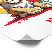 キュートベビーライオン名前をカスタムする ポスター (角)