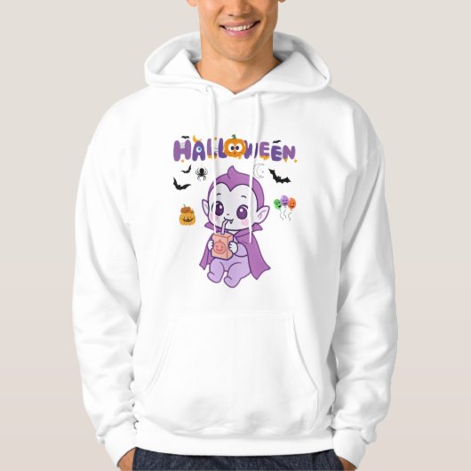 キュートベビーヴァンパイアハロウィーンかわいいデザイン パーカ (正面)