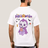 キュートベビーヴァンパイアハロウィーンかわいいデザイン Tシャツ (裏面)