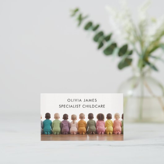 キュートベビー子供部屋デイケアナニーベビーシッター 名刺 (スタンド正面)