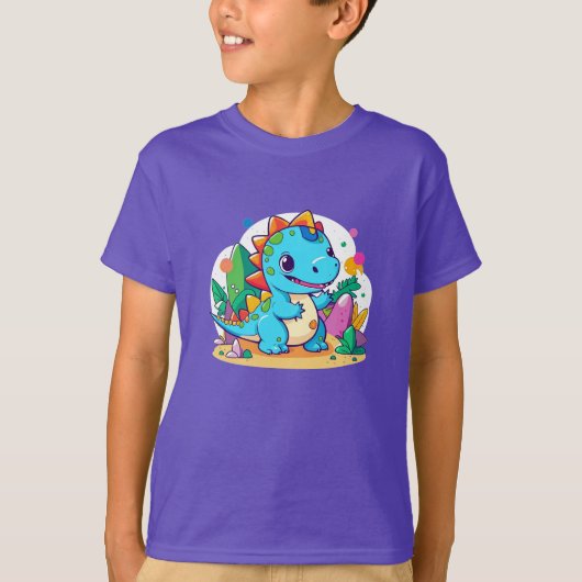 キュートベビー恐竜デザイン Tシャツ (正面)