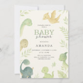 キュートベビー恐竜誕生日招待状 招待状 (正面)