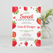 キュートベリースイーツベビーストロベリーベビーシャワー 招待状 (スタンド正面)