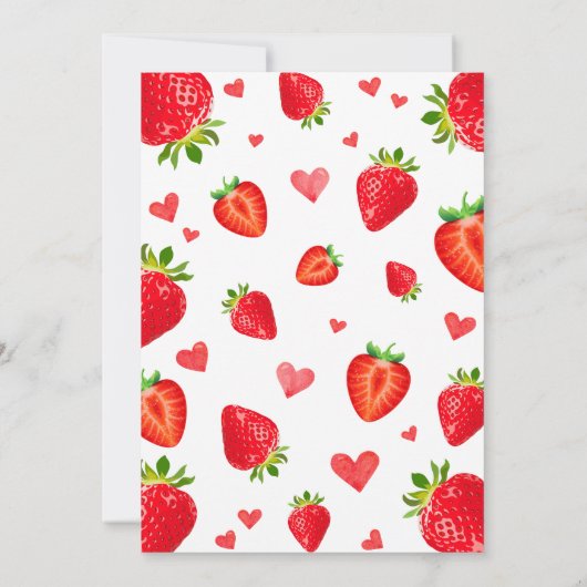 キュートベリースイーツベビーストロベリーベビーシャワー 招待状 (裏面)