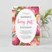 キュートベリーファーストストロベリー1st誕生日パーティー 招待状 (スタンド正面)