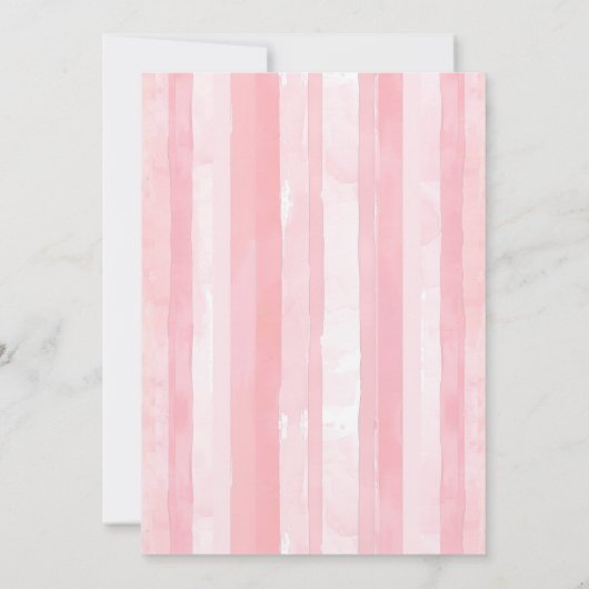 キュートベリーファースト誕生日ウオーターカラーイチゴ 招待状 (裏面)