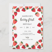キュートベリーファースト誕生日招待状 招待状 (正面)