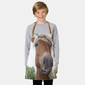 キュートベルギーベ荷車を引くンホース顔パーソナライズされた エプロン (着用した状態)