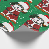 キュートベルネードルドッグサンタポーズラッピング紙 ラッピングペーパー (角)