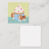 キュートベーグル&カップケーキイラストレーション ノートカード (正面/裏面)