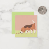 キュートベーグル&ハートイラストレーション ノートカード (正面/裏面インサイチュ)