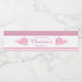 キュートペアレント&ベビーホエールピンクガールベビー ペットボトルラベル