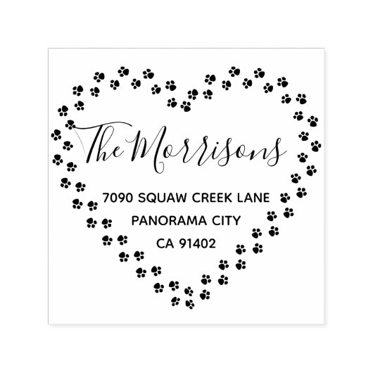 キュートペッツポーハースリースファミリー差出人住所 セルフインキングスタンプ (デザイン)