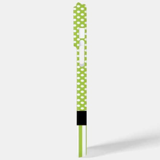 キュートペパーソナライズされたポッドライムストライプと水玉模様 Case-Mate iPhoneケース (裏面 / 左)