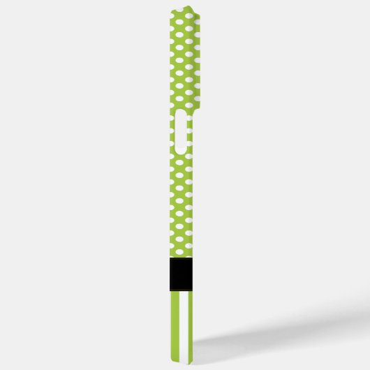 キュートペパーソナライズされたポッドライムストライプと水玉模様 Case-Mate iPhoneケース (裏面 / 右)