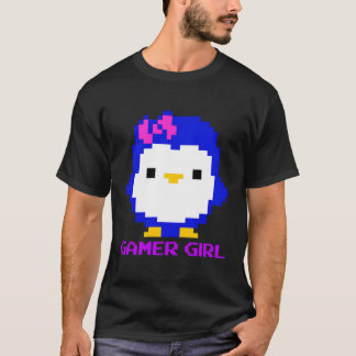 キュートペンギンかわいいビデオゲームキャラクターゲーマーギ Tシャツ