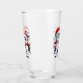 キュートペンギンアイススケーターカスタムファミリークリスマス タンブラーグラス (左)