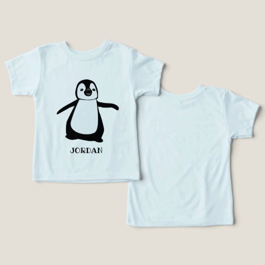 キュートペンギンイラストレーションパーソナライズされたベビー (デザイン正面&裏面)
