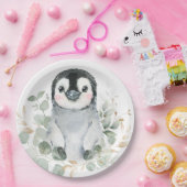 キュートペンギンウィンターオンダーランドグリーン金ゴールドパーティー ペーパープレート (パーティー)