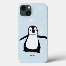 キュートペンギンウィンタースノーイラストレーションカスタム iPhone 13ケース