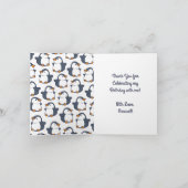 キュートペンギンウィンター子供の誕生日パーティー カード (内部)