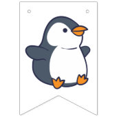 キュートペンギンウィンター子供の誕生日パーティー バンティングフラッグ (第1の旗)
